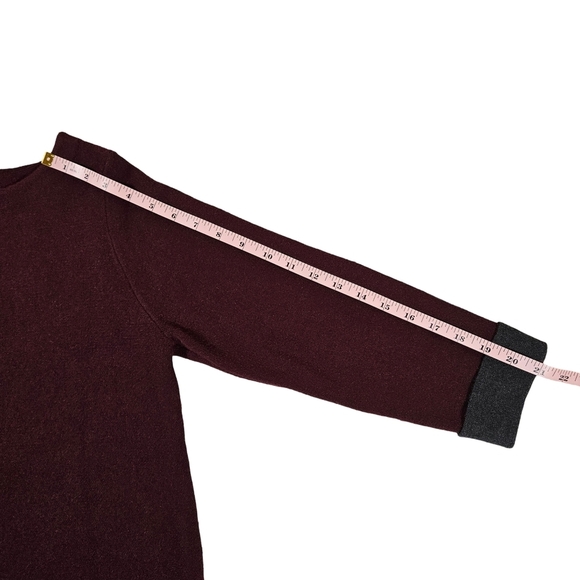 Nanette Lepore Wool Blend Sweater, Burgundy/Grey, Medium - Picture 9 of 9